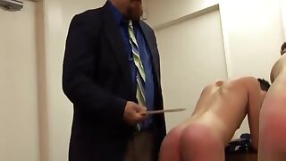 Naughty schoolboys stripped and spanked