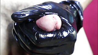 slowly and gently massaging the dick