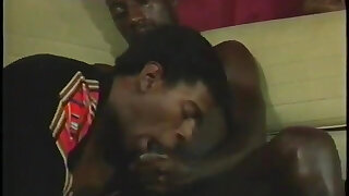 Black guy bends over and gets fucked with massive black cock