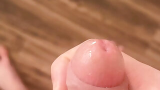 Morning boner, dripping precum, jerking off