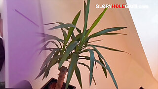 Bareback Gay Fuck at the Gloryhole - Raw College Student Action