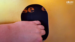 Hetero rams his wife at the gloryhole - but who really moans behind it?!