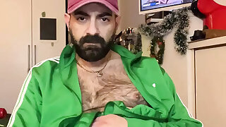 Green sweatshirt but no underwear