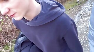 The cute guy hesitates to suck a cock, but in the end he agrees and gets a juicy dick in his mouth